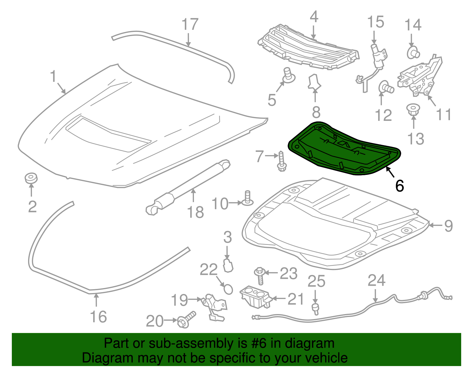 Hood Air Extractor Water Deflector - GM (84052648)