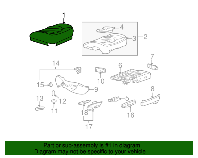 15269533 Seat Cover 20062008 Buick Lucerne GM Parts Warehouse