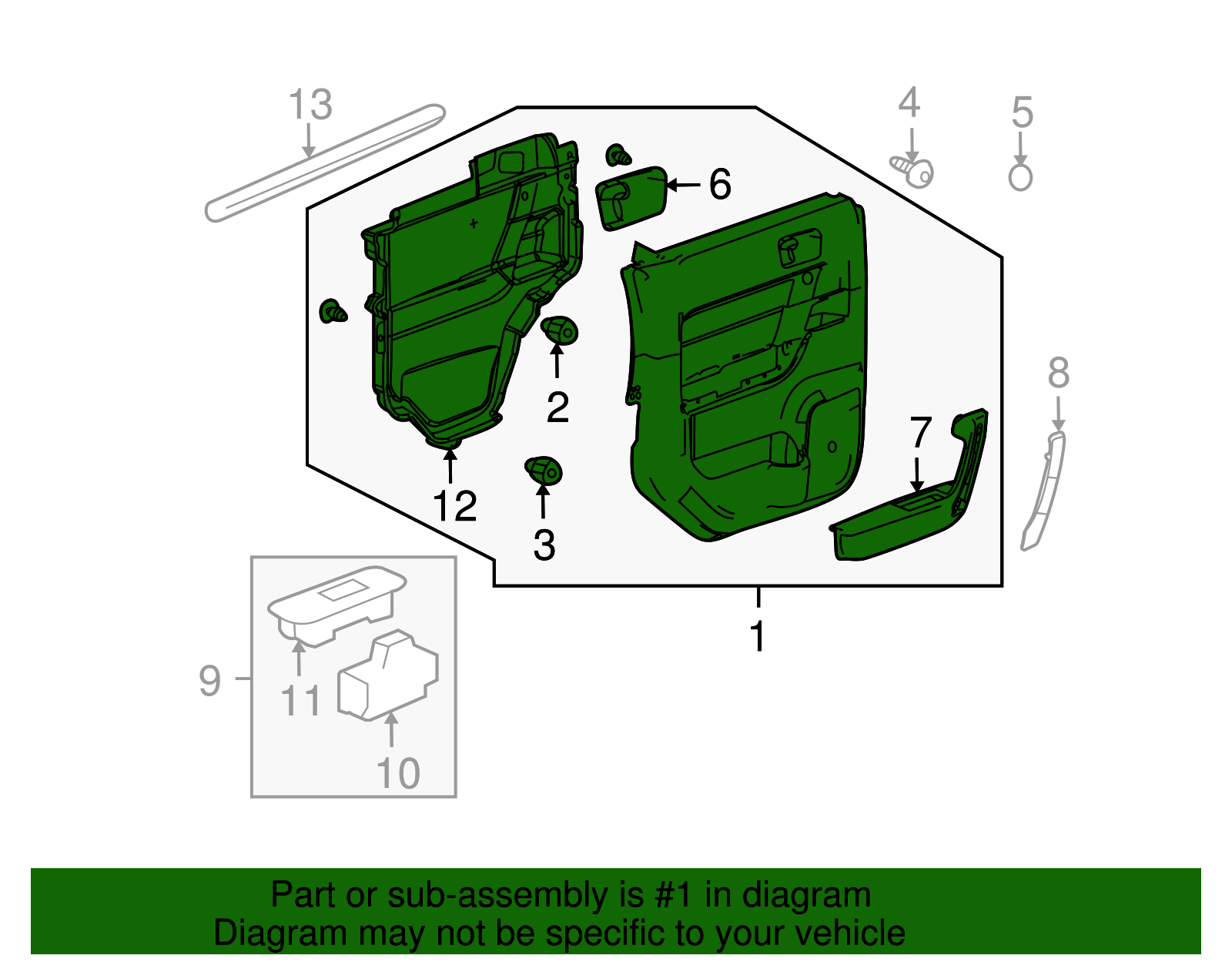 Panel Assembly-Rear S/D Tr                     *Ebony - GM (94723402)
