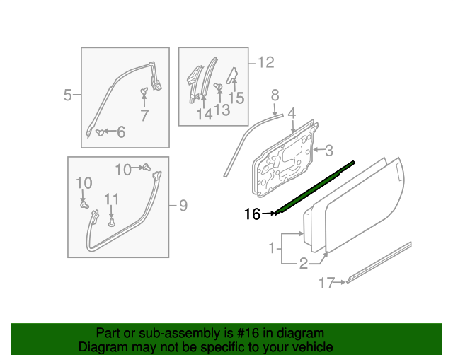 20032007 Infiniti G35 Door Window Belt Weatherstrip 80820AM810