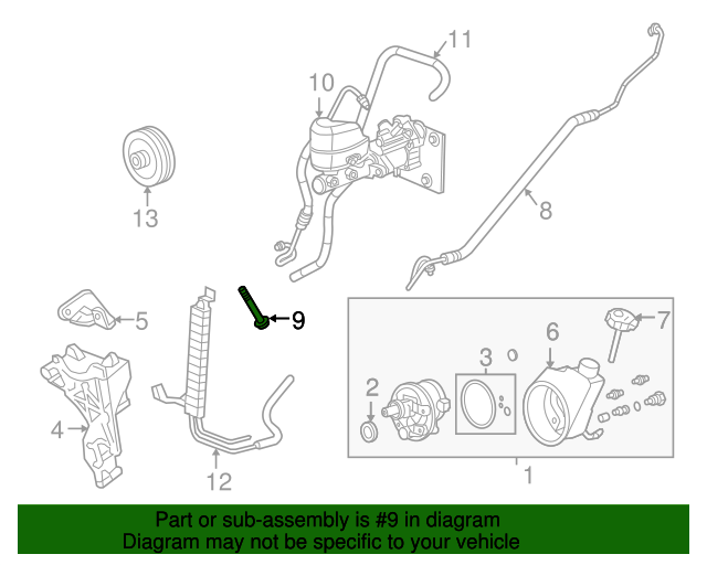 20072010 GM Power Steering Gear Outlet Pipe 15137987 GM