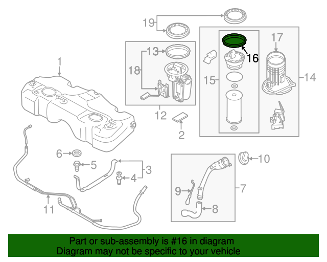 20072015 Mini Cooper Fuel Tank Sending Unit Gasket 16111184084