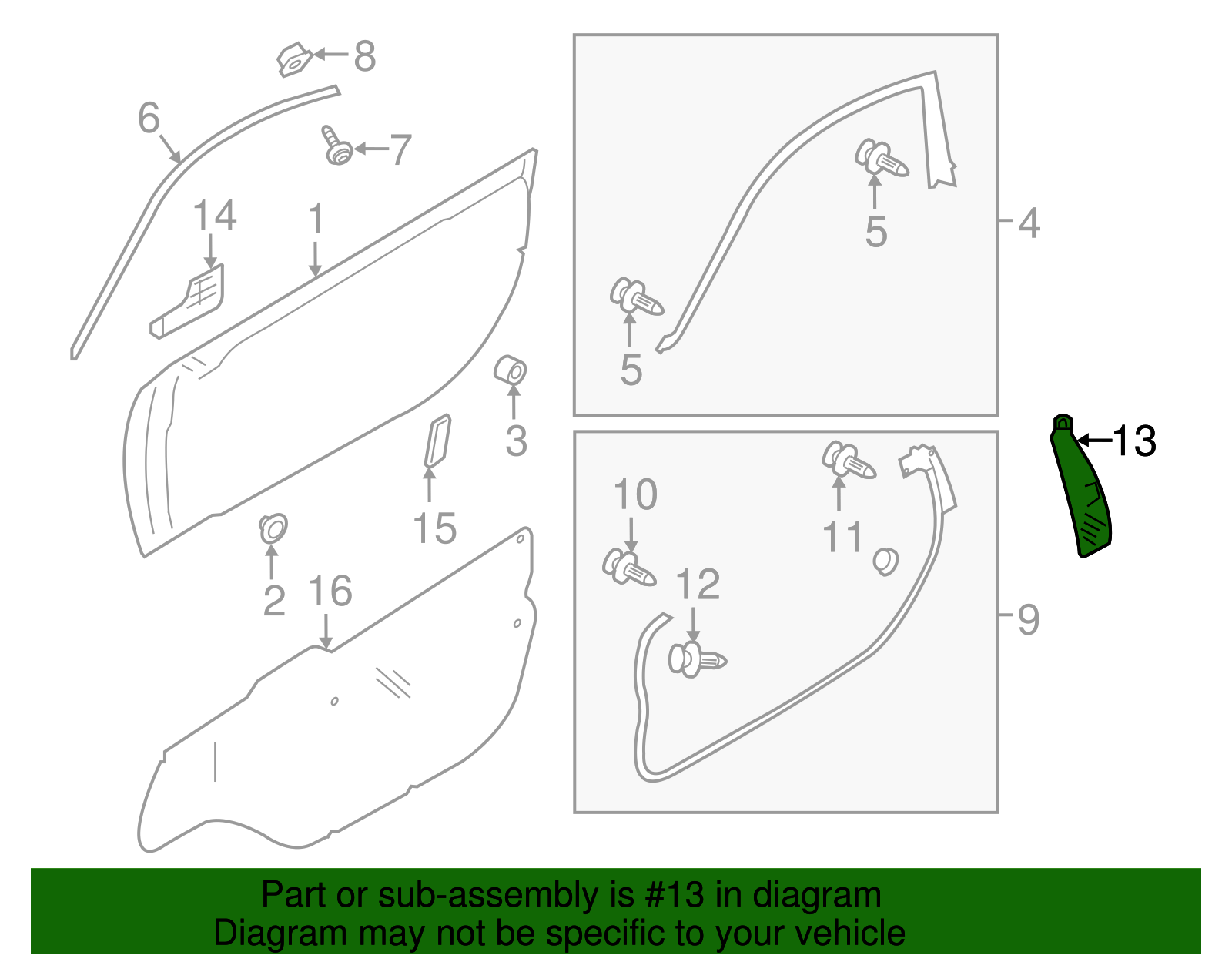 Rear Weather-Strip - Scion (SU003-04601)