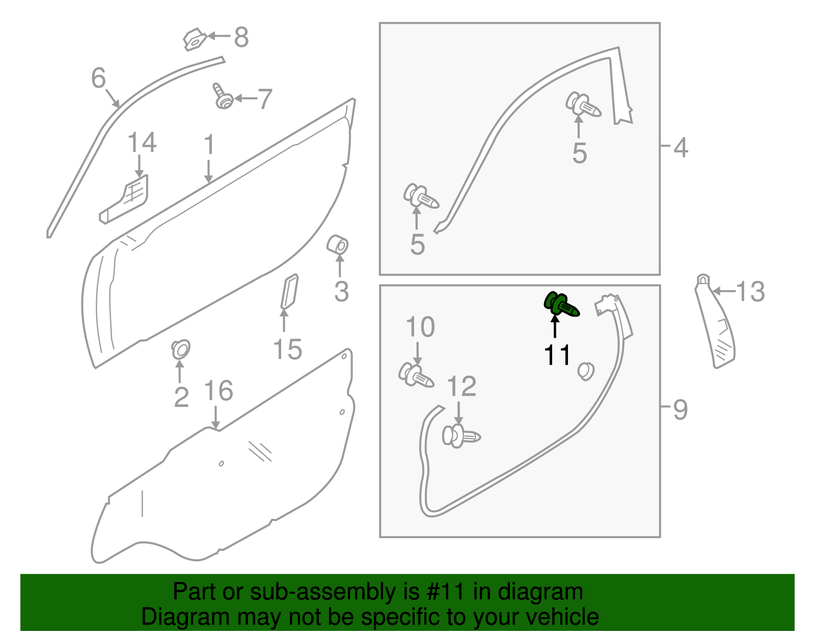 Lower Weather-Strip Clip - Scion (SU003-04054)