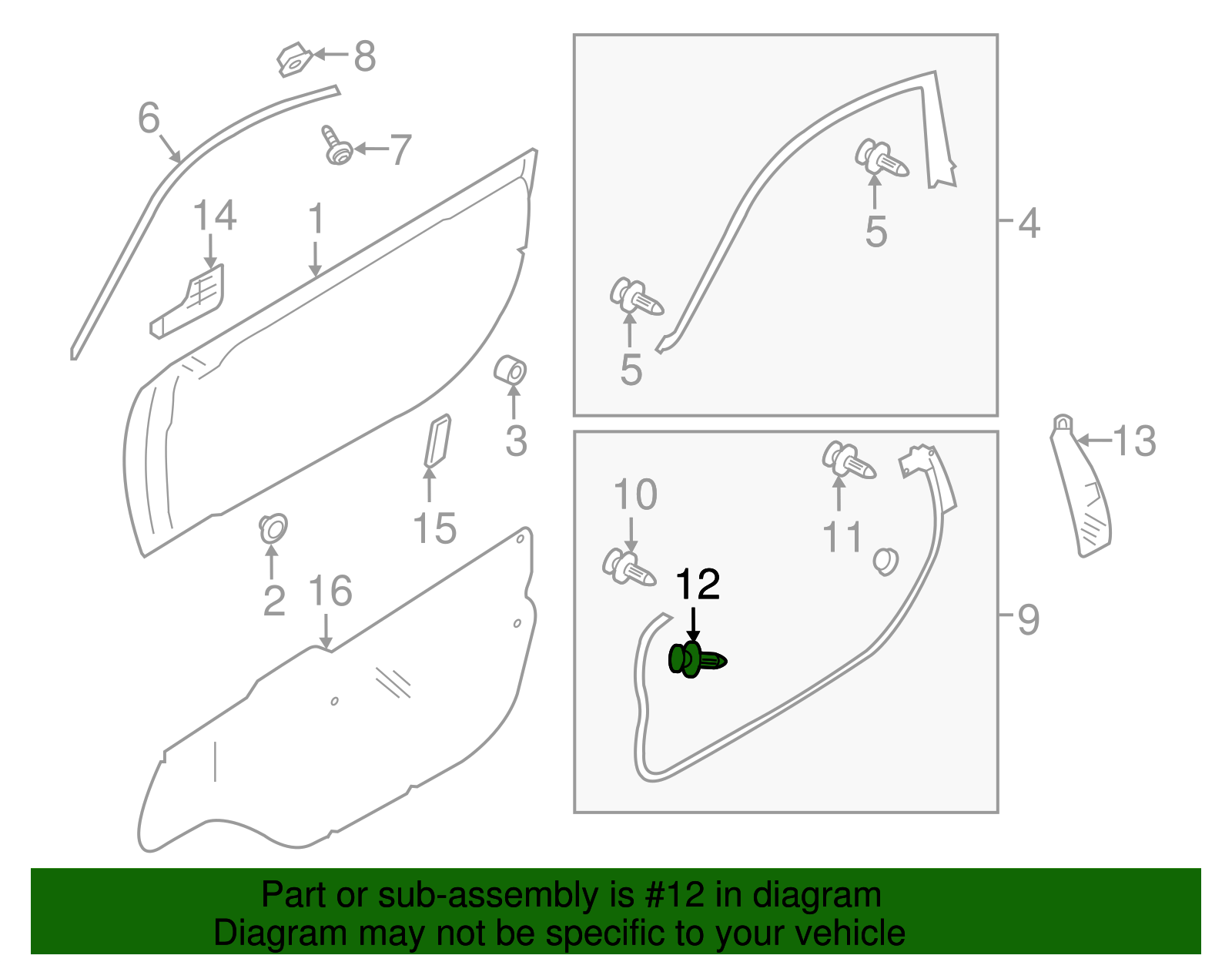 Lower Weather-Strip Retainer Clip - Scion (SU003-04052)