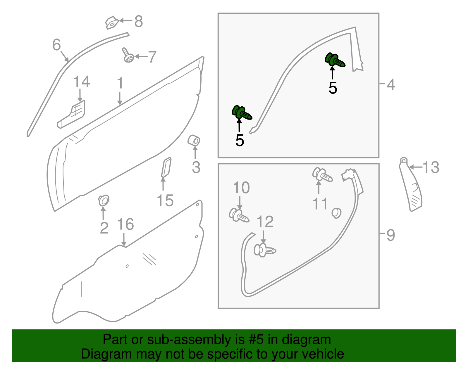 Upper Weather-Strip Clip - Scion (SU003-04053)