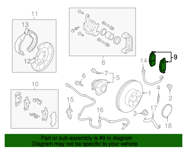 20112017 Nissan 20112013 Nissan Rogue Rear Brake Pads Genuine OEM NEW