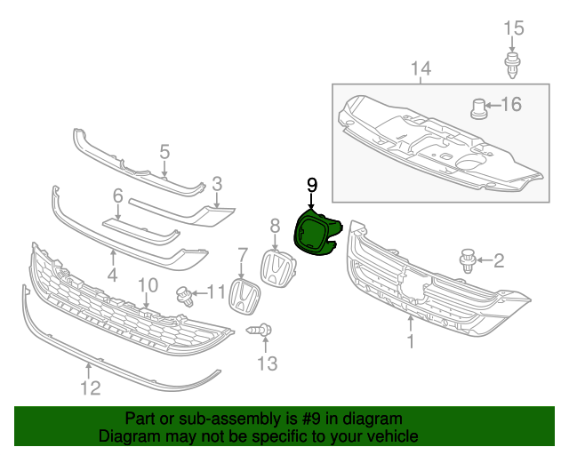 71128SXSA01ZA Cover, Front Grille Emblem *B536P* (Royal Blue Pearl