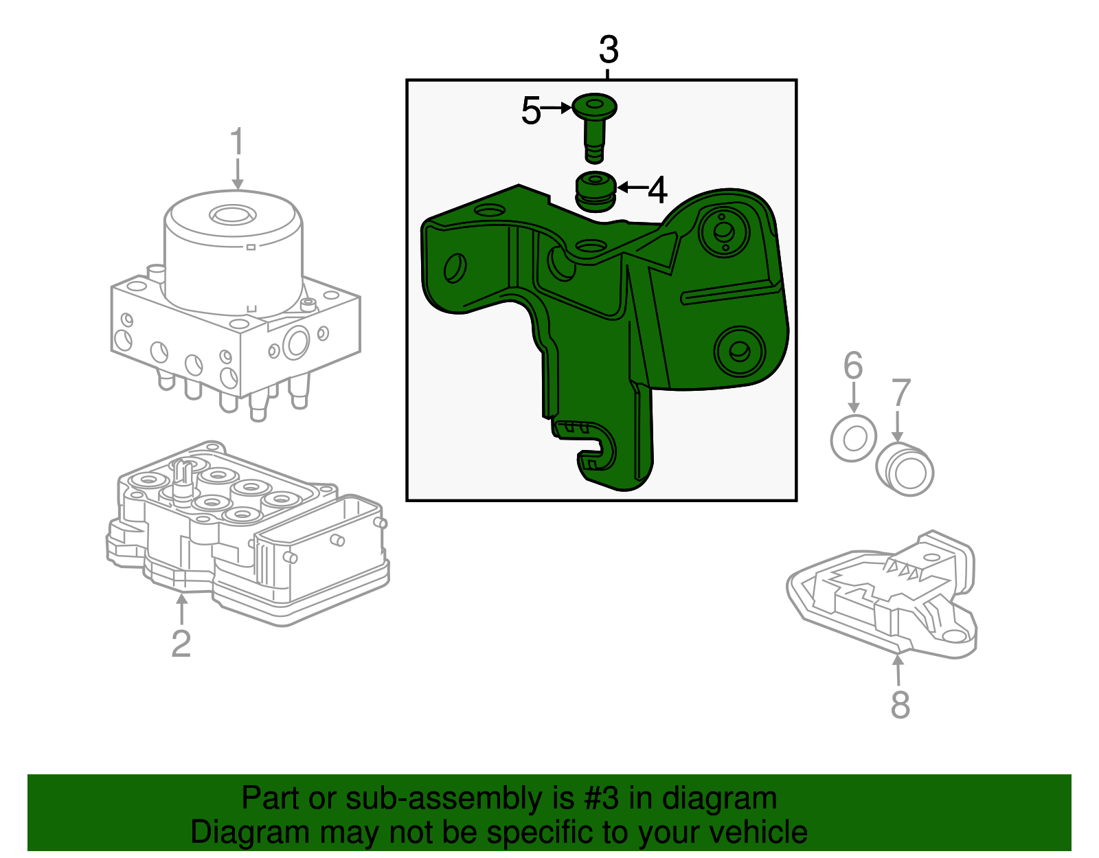 Brake Pressure Modulator Valve Bracket - GM (95493424)