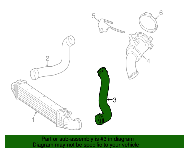 2115282482 InterCooler Hose 20072009 MercedesBenz E 320