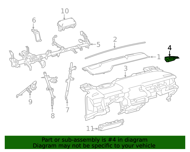 20192023 Toyota Corolla Defroster Vent 5596102230C0 Toyota Parts