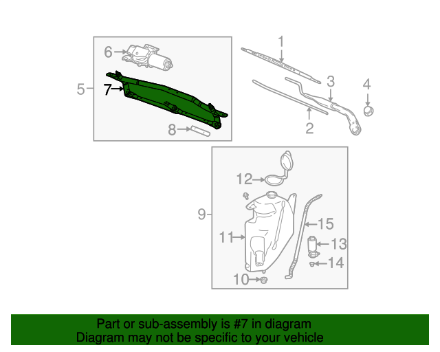19912008 GM Windshield wiper transmission 19120343