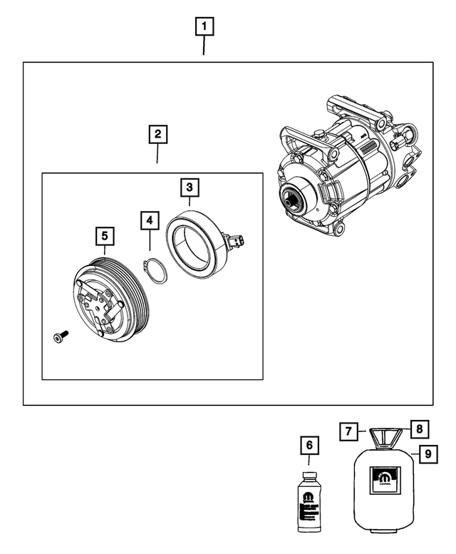 OEM Mopar Air Conditioning Clutch Coil For 20202022 Jeep Compass