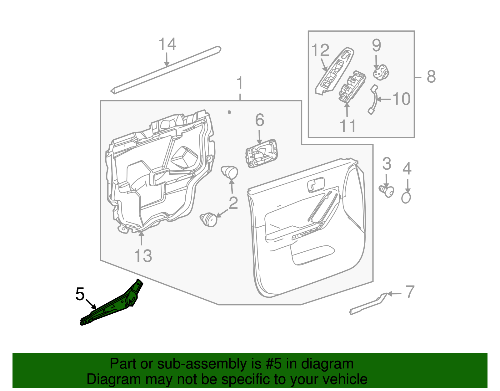 Front Passenger Side Door Armrest Bracket - GM (25784259)