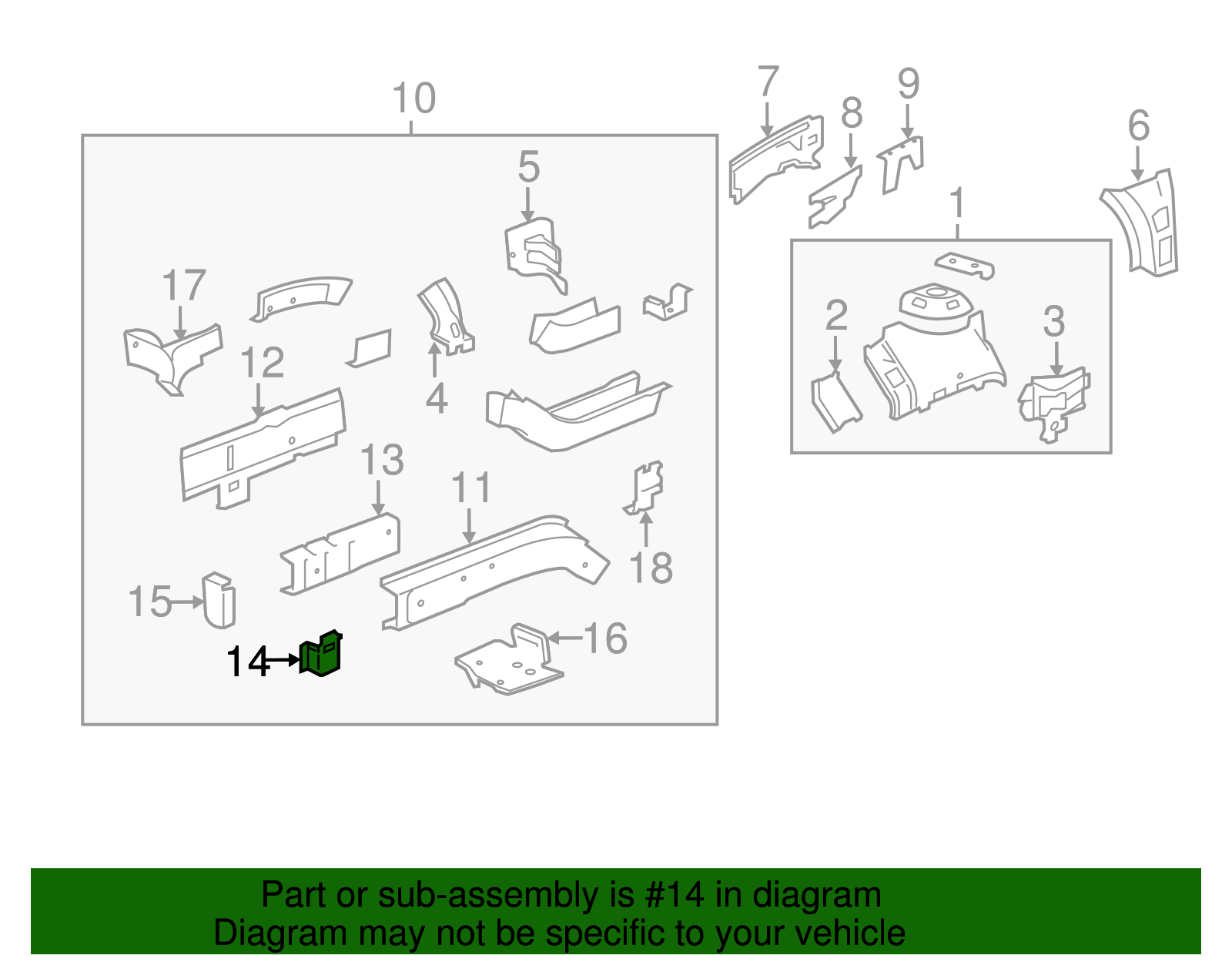 Front Passenger Side Suspension Support - Buick (25787937)