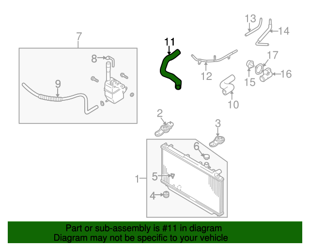 0K2N515185B Radiator Coolant Hose 20012004 Kia Spectra Kia Auto