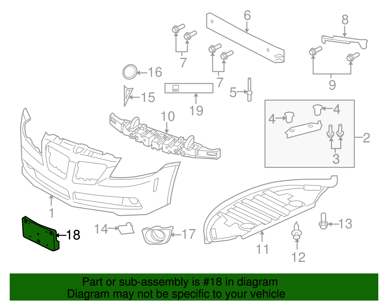 Front License Plate Bracket - GM (92205630)