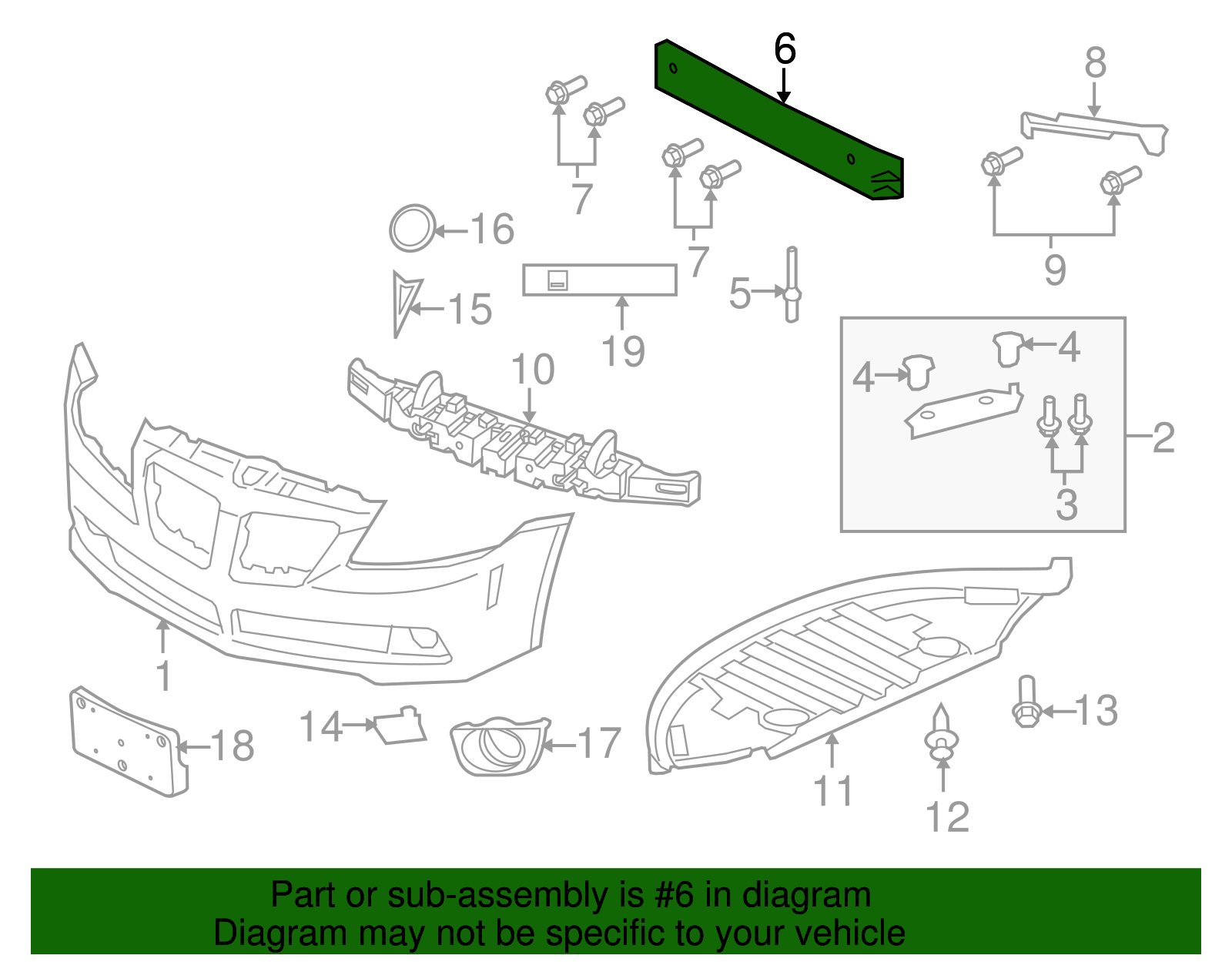 Front Bumper Impact Bar - GM (92206653)