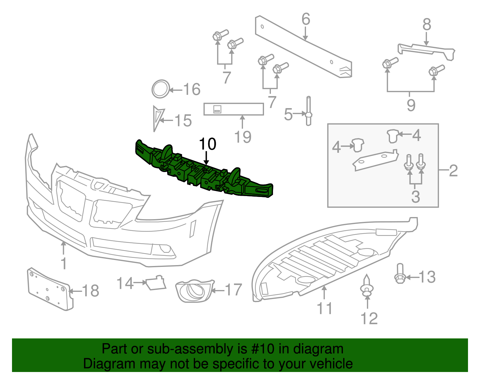 Front Bumper Energy Absorber - GM (92201784)