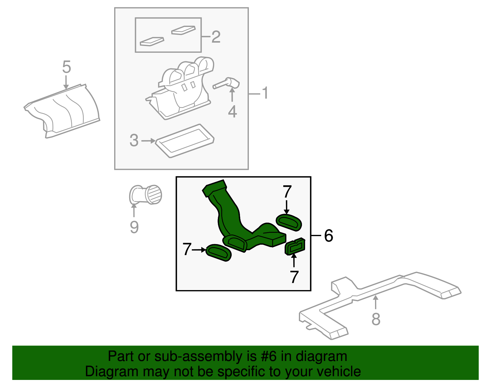 Rear Floor Air Outlet Duct - GM (96630107)