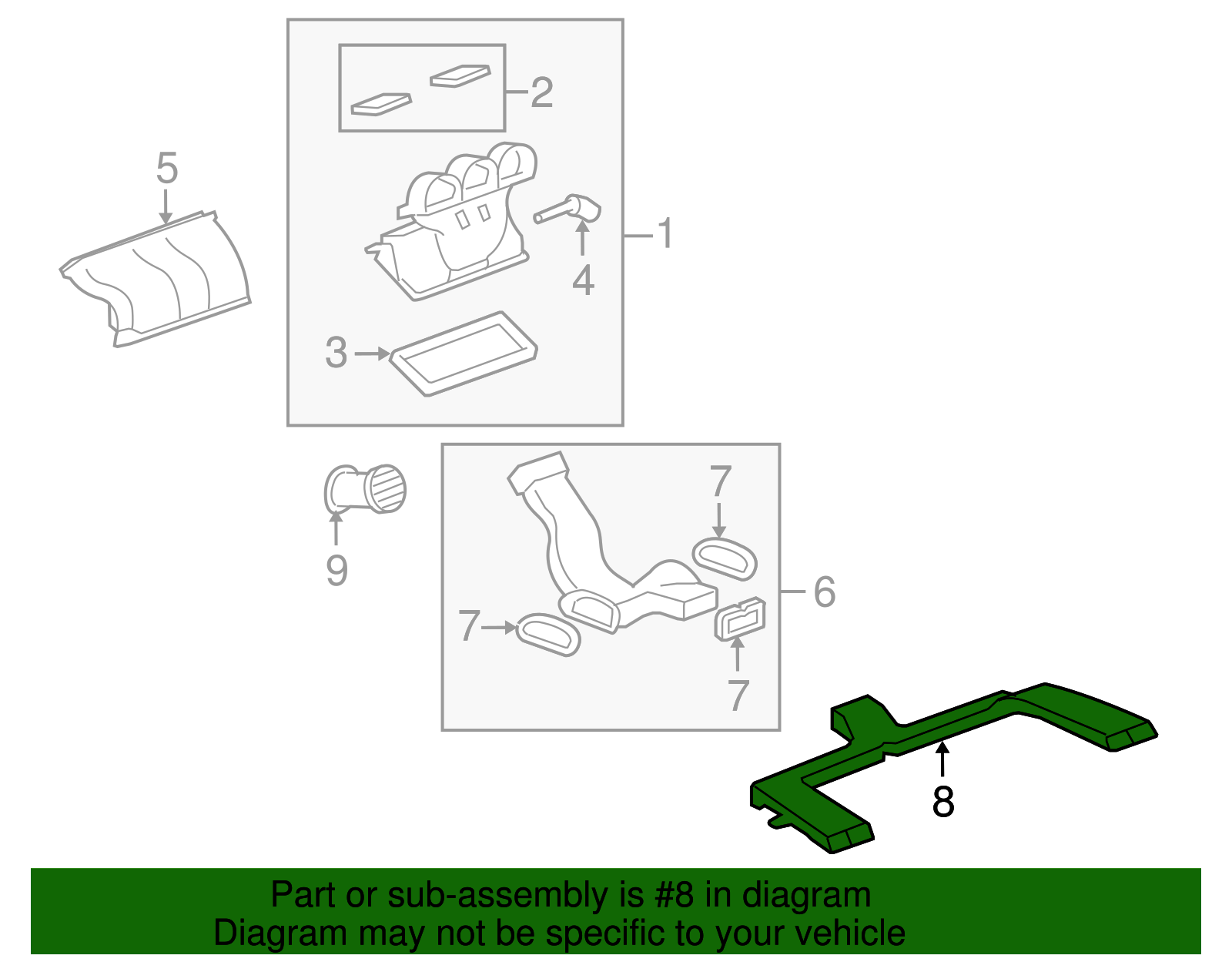 Rear Floor Air Outlet Rear Duct - GM (96434510)