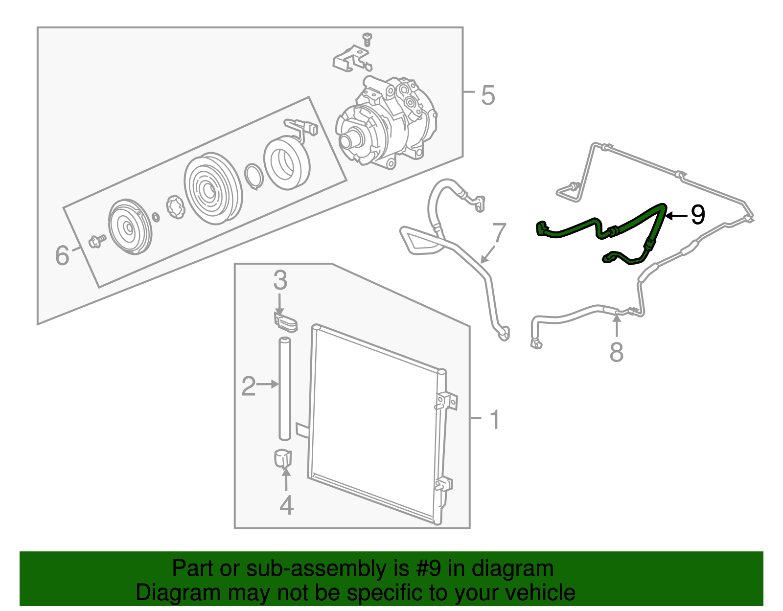 Air Conditioning Compressor and Condenser Hose Assembly - GM (15820856)