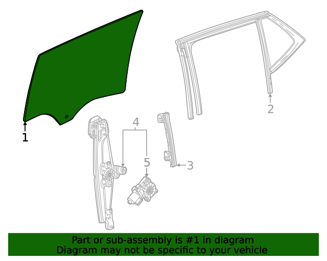 20202022 Buick Encore GX Rear Driver Side Door Window 42774553