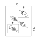 R8028398AA - Front Axle; 215 MM-FD-Differential and Drive Line: Axle Half Shaft, Right Or Left, Remanufactured for Ram: 1500, 1500 Classic Image image