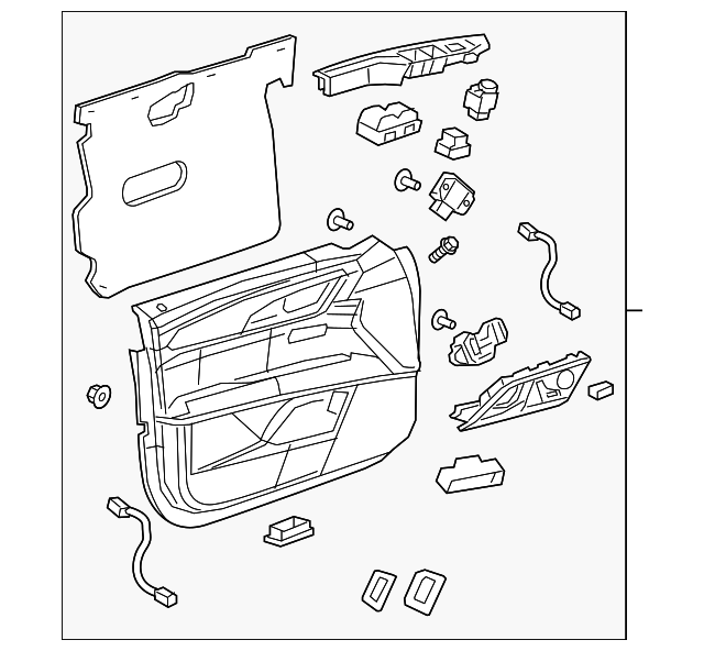 Jet Black Front Driver Side Door Trim - GM (84102616)