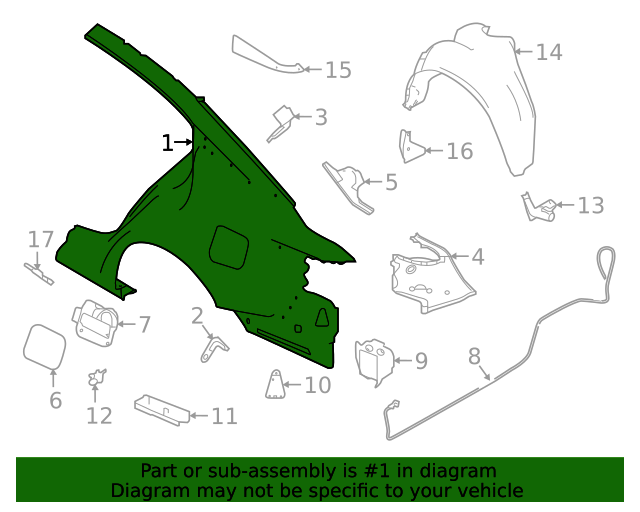 20192021 Nissan Altima Quarter Panel G81136CAMA Nissan Parts Store