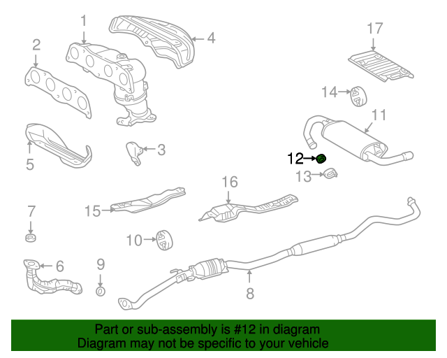 20032006 Pontiac Vibe Exhaust Pipe Seal 88969138 GM Parts Online