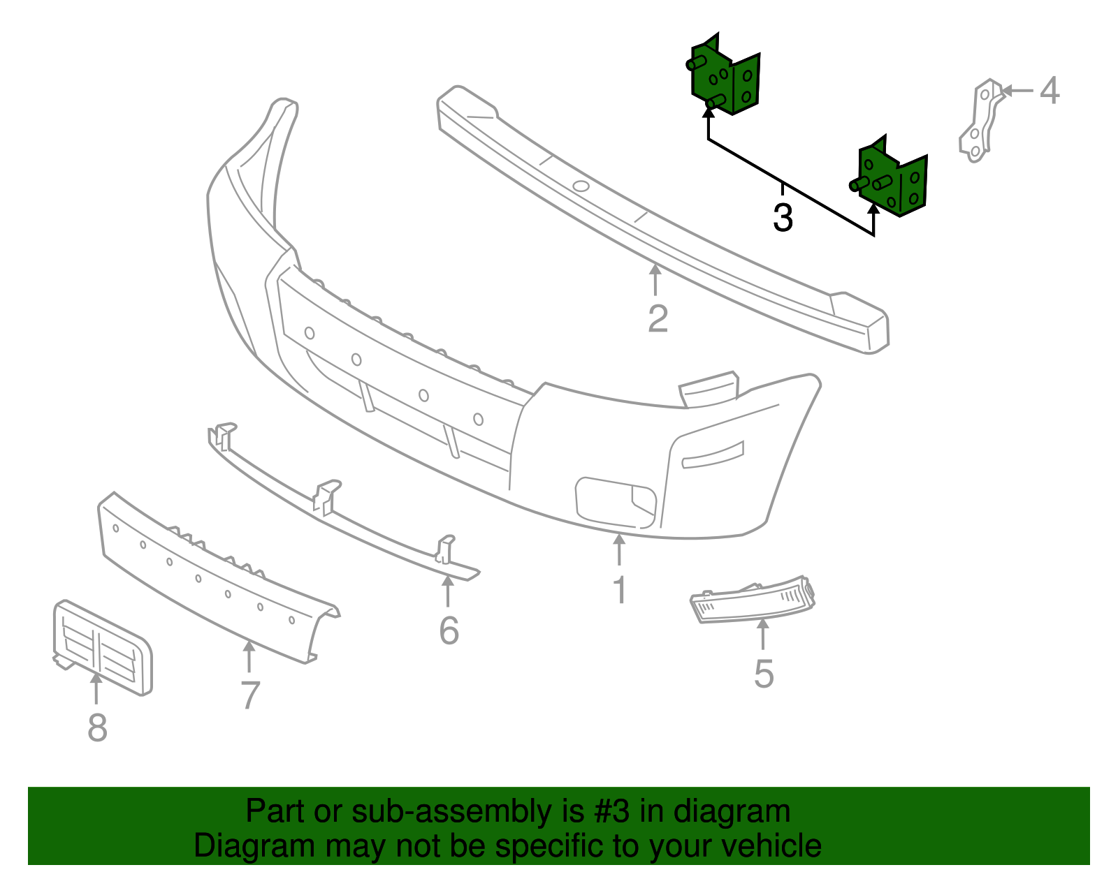 Bumper Bracket - Ford (YL8Z-17B762-AA)