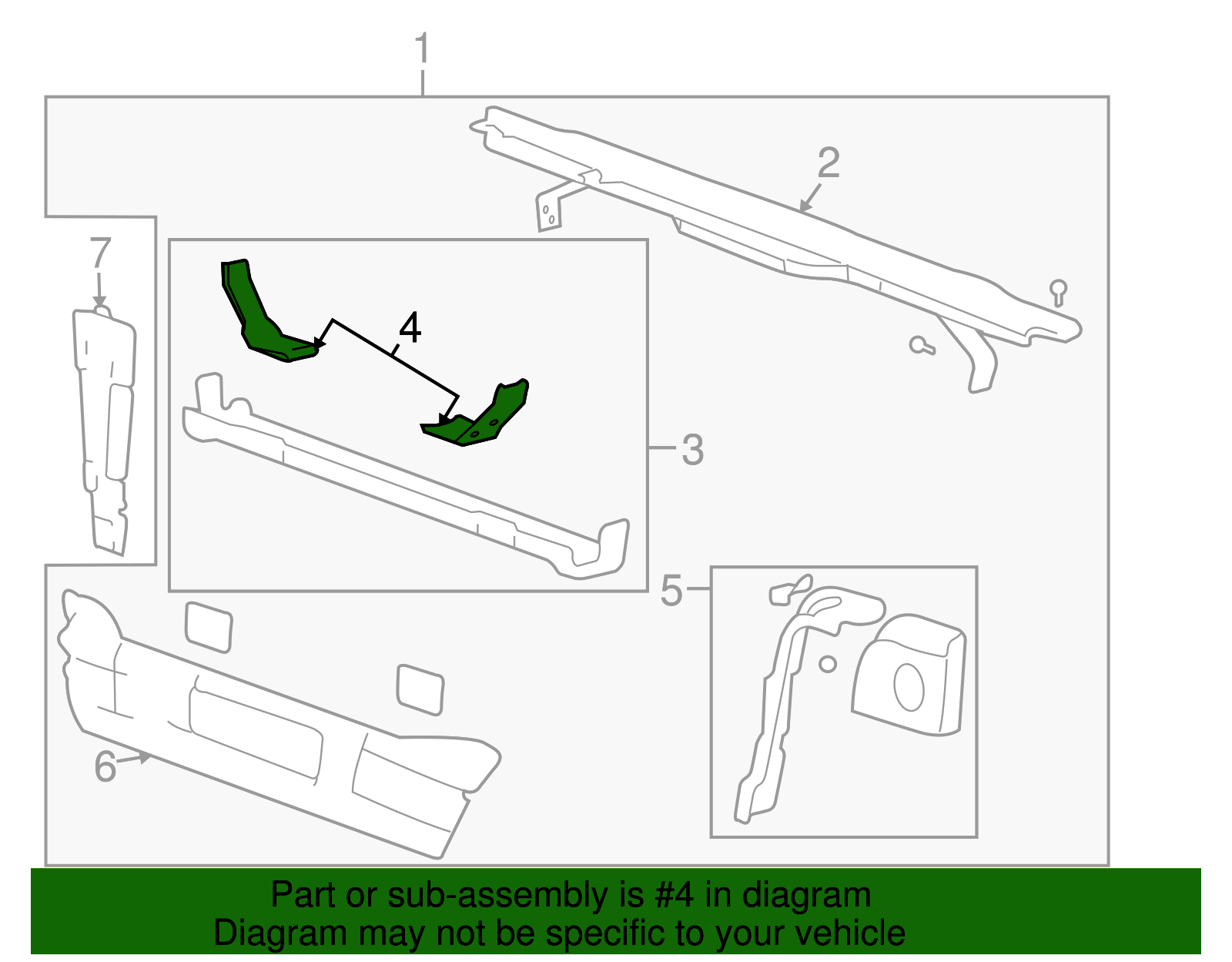 Driver Side Radiator Lower Support Reinforcement - GM (15064469)