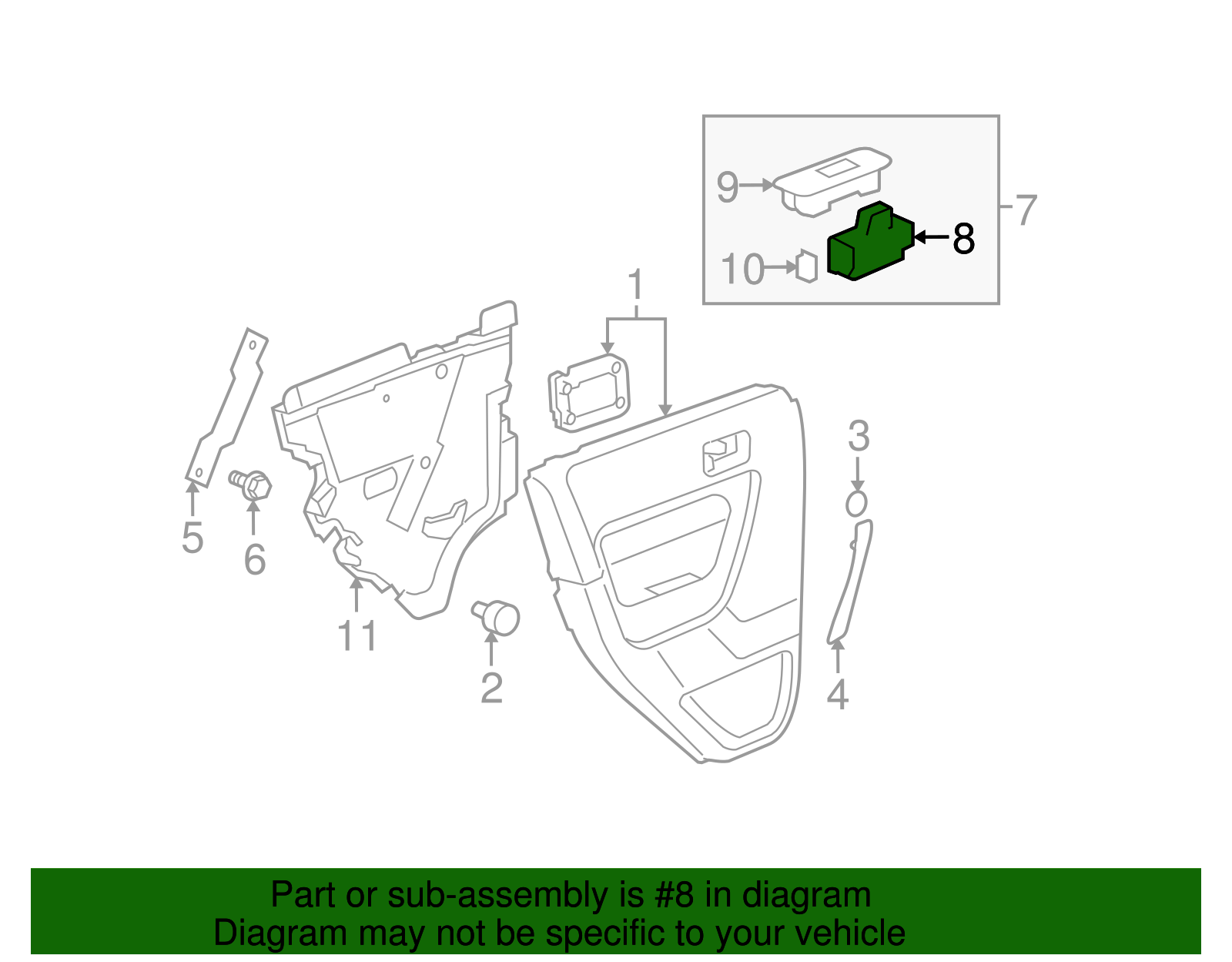 Rear Side Door Window Switch - GM (25884813)