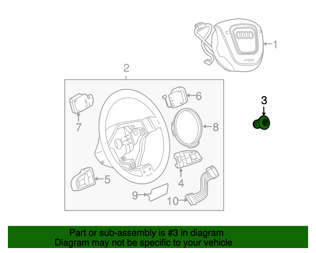 19982024 Audi Steering Wheel Bolt N90799102 Genuine Audi Parts