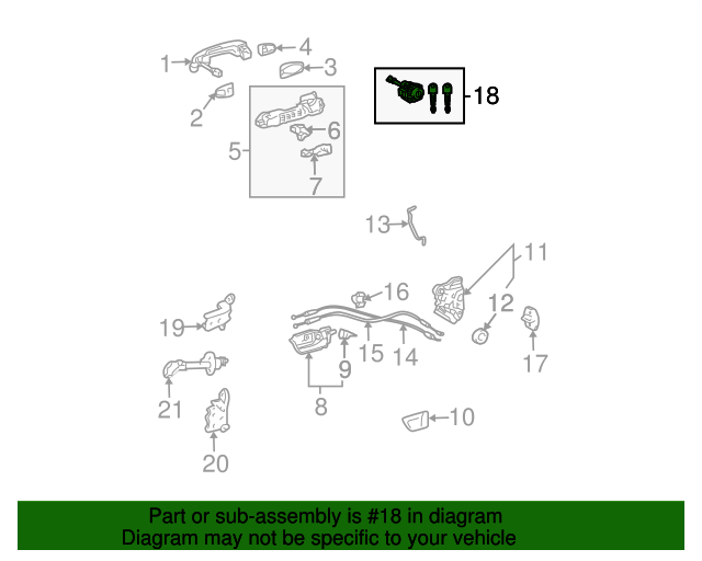 20042009 Toyota Prius Door Lock Cylinder 6900547080 Toyota Parts Center