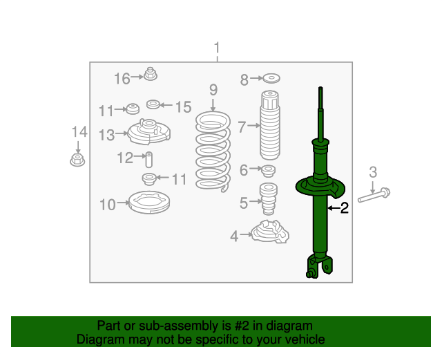 OEM 20082012 Honda Accord Shock Absorber Unit, Rear 52611TA0A03