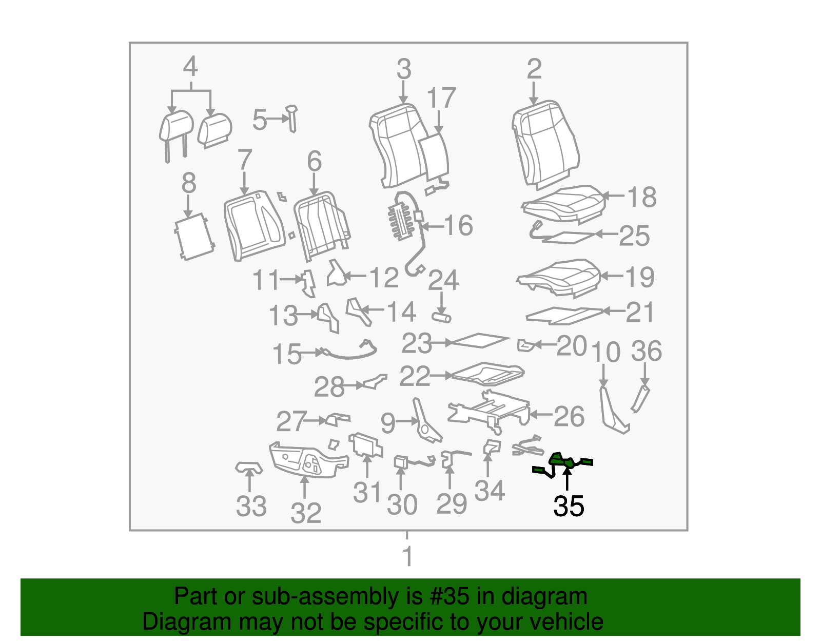 Passenger Seat Adjuster Wiring Harness - GM (10388171)