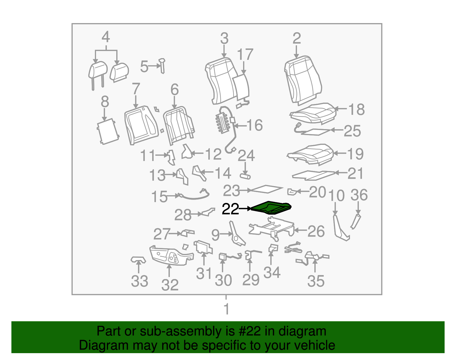 Front Seat Cushion Frame - GM (25971448)