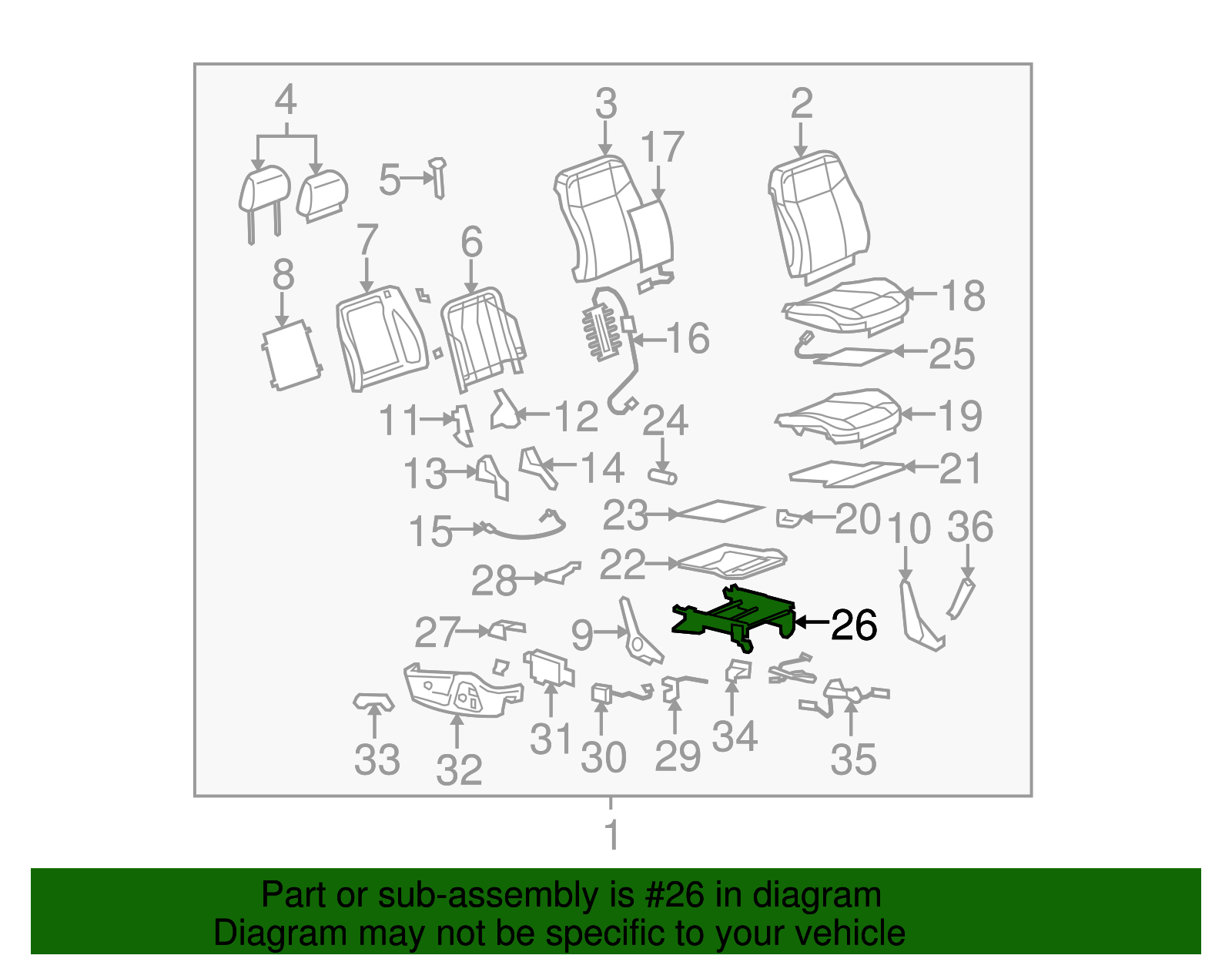 Front Seat Adjuster - GM (25885646)