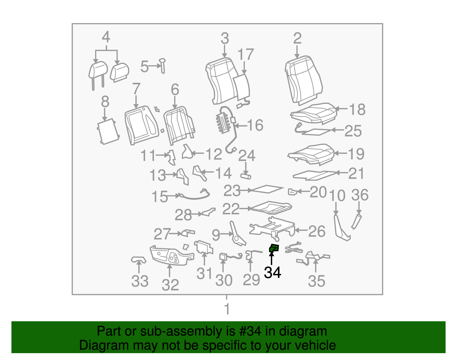 Seat Adjuster Position Sensor - GM (89027041)