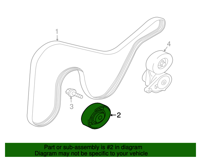2003-2012 Mitsubishi Idler Pulley MD374877 | Mitsubishi Parts  