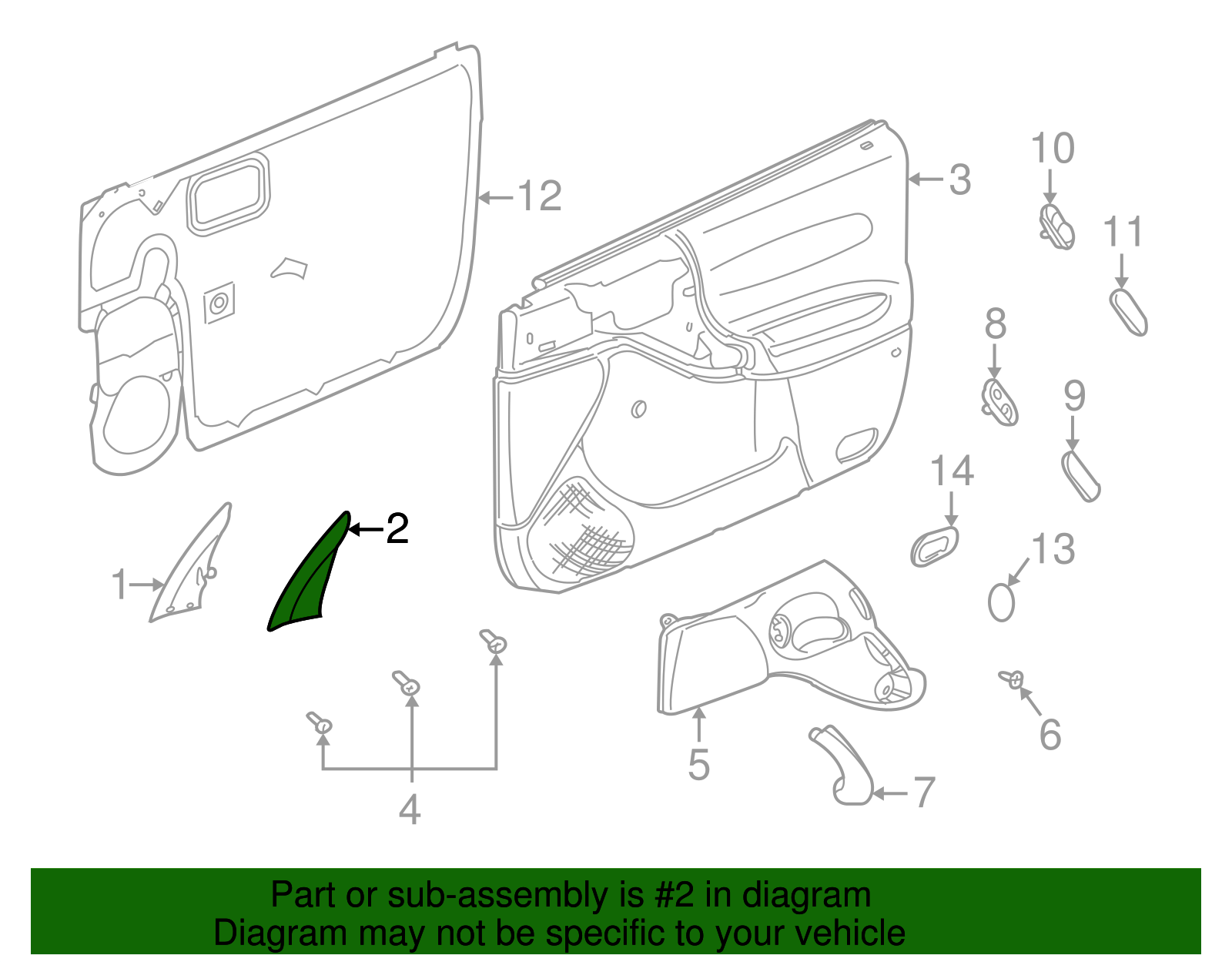 Panel Assembly, Front S/D Upper Front Fin *Ebony - GM (90585467)