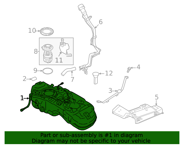 2021 Nissan Rogue Fuel Tank 172026RR0A Nissan Parts Plus