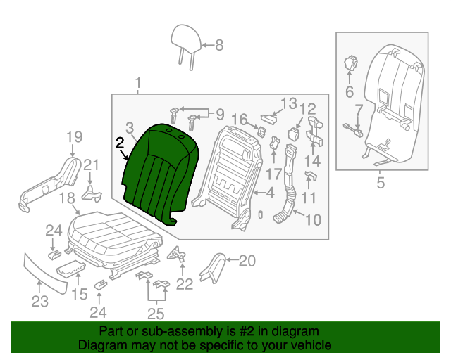 2011 Hyundai Equus Covering Front Seat Back Passenger 884603N300WIT
