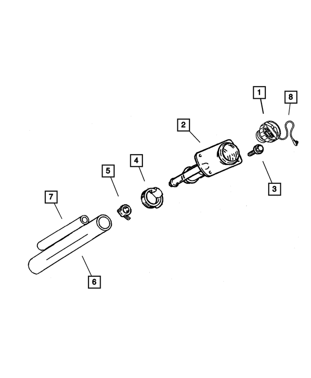 2001 Jeep Grand Cherokee Fuel Tank Vent Hose 52100073AC My Mopar Parts