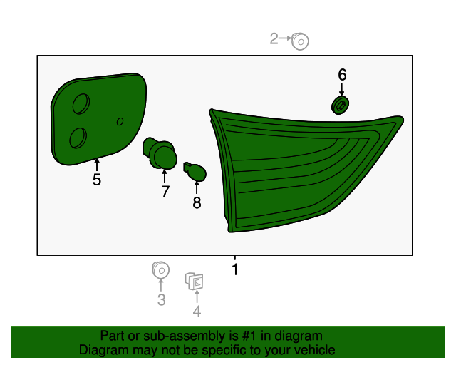 20152019 Toyota Sienna Backup Lamp Assembly 8159008030 Toyota Parts