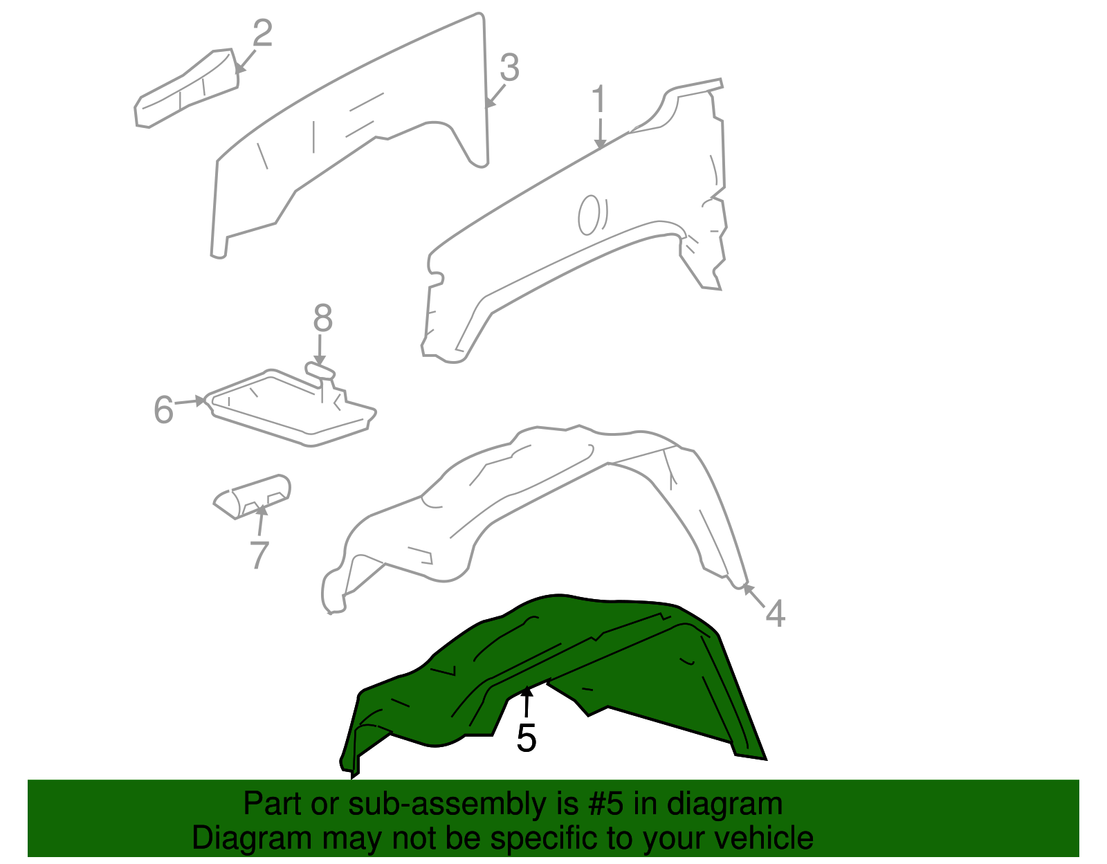 Driver Side Front Wheelhouse Splash Shield with Retainers - GM (25957511)