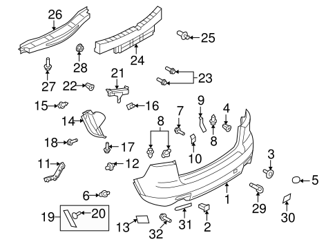 Bumper & Components - Rear for 2012 Mazda CX-9 OEM Parts Online