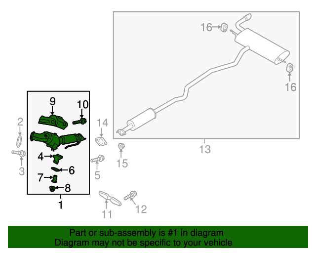 20132014 Ford Fusion Catalytic Converter dg9z5e212d